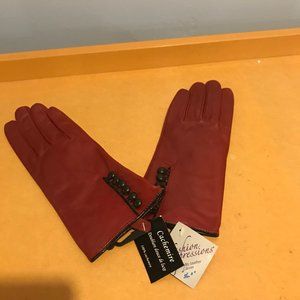 Fashion Expressions Red Cashmere Womens Gloves